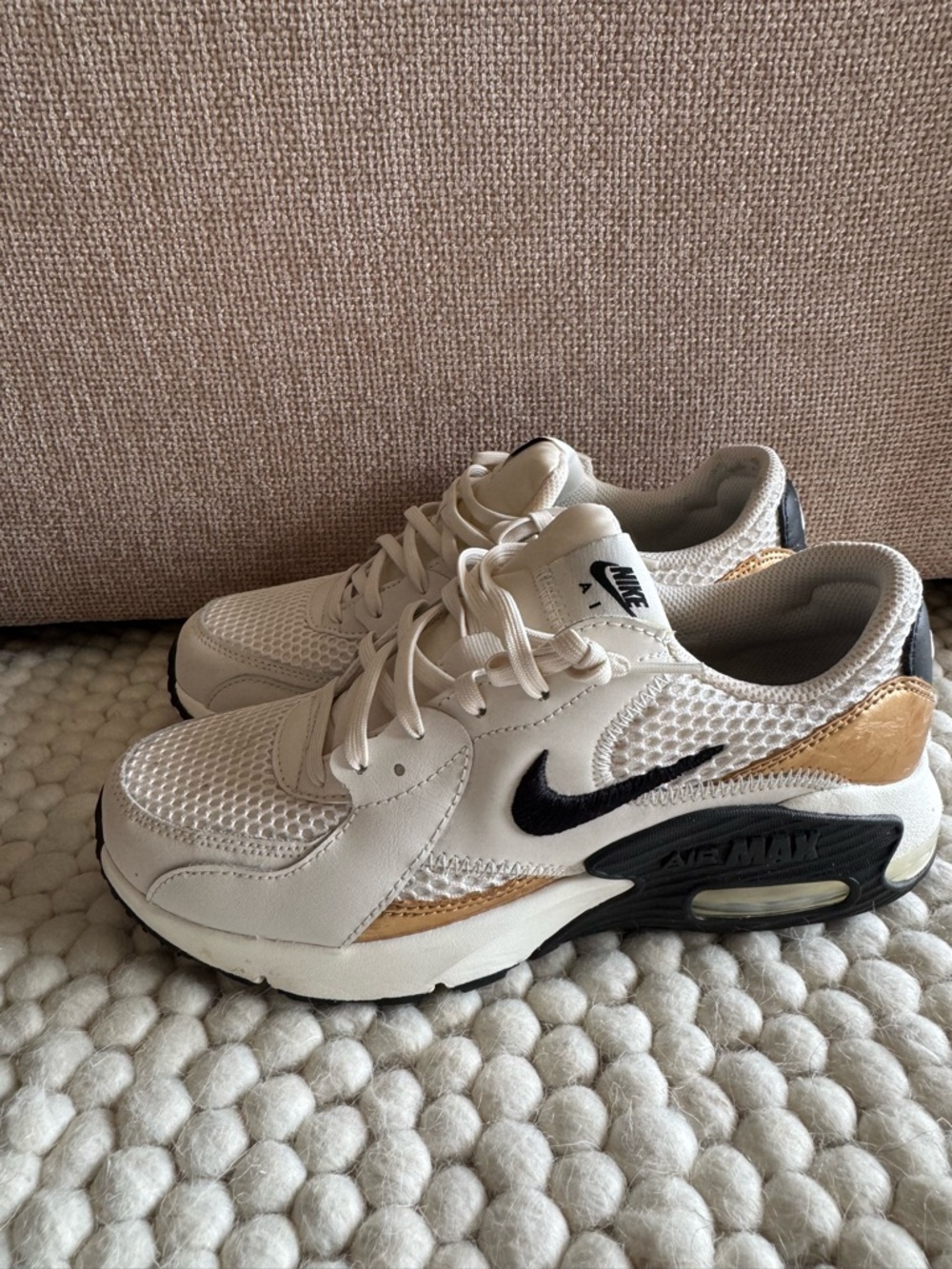 Nike Air Max Sneakers - Cream/Black/Gold - Women’s 8